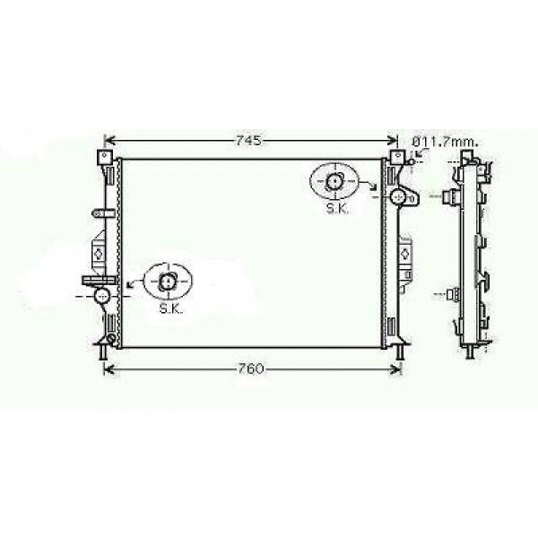 Radiator V70/S80 MONDEO 07->> 670x470 2.5 BENZINE/S-MAX 2.5 +AC