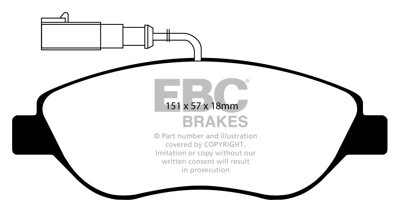 EBC Brakes ALFA ROMEO Mi.To 1.4 Turbo (155) 2008-2010 Remblokken