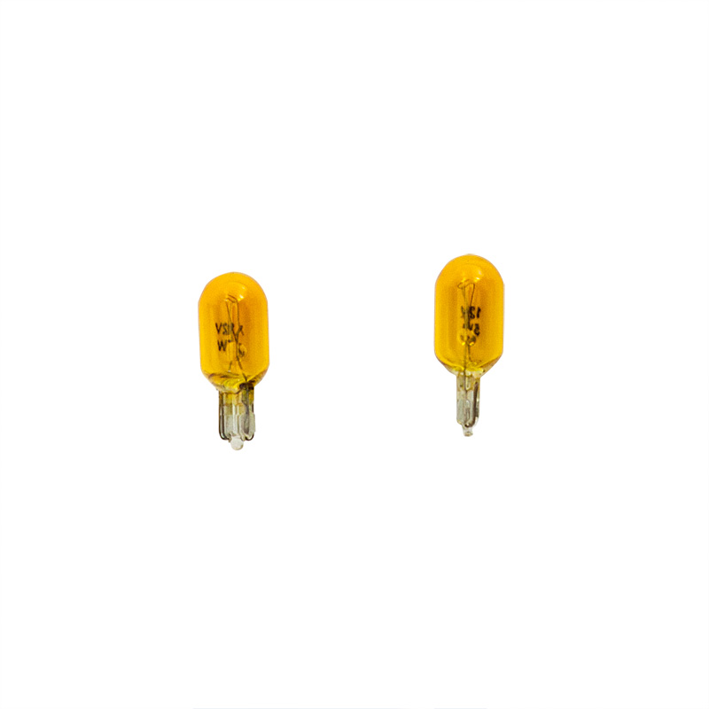 T10 12V/5W Lampen 12V Geel (Coated), set à 2 stuks