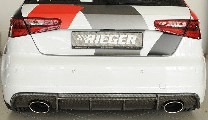 Achterbumper Diffusor Audi A3 8V 12-16 3deurs/Sportback Rieger Carbon-look
