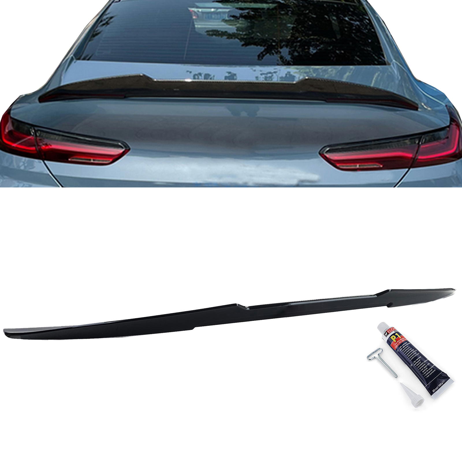 Spoiler BMW 8 Serie G16 Gran Coupe Glans Zwart