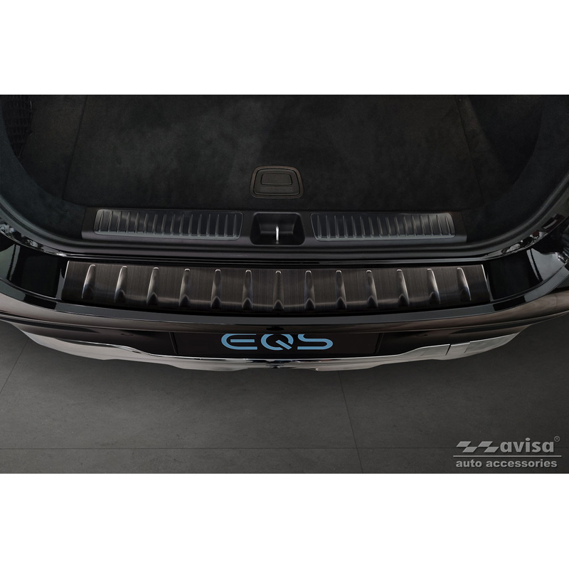 Zwart RVS Achterbumperprotector  Mercedes EQS SUV (X296) 2022- 'Ribs'