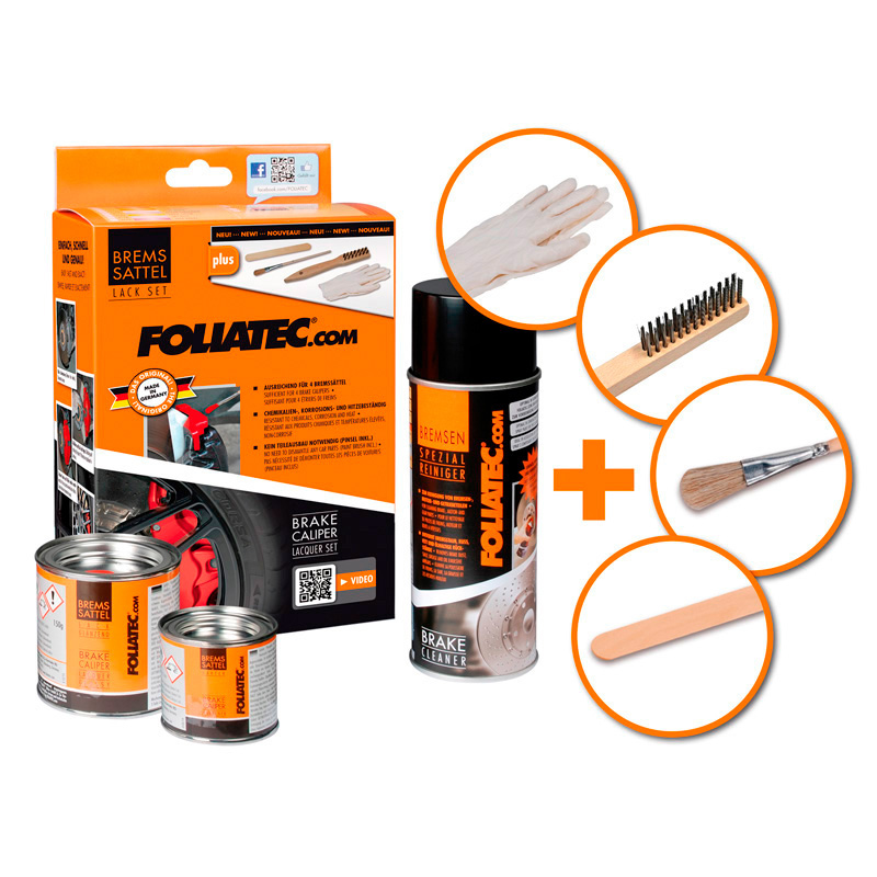 Foliatec Remklauwlakset - cosmic orange metallic - 3 Componenten