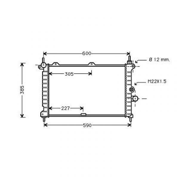 Radiator OPEL ASTRA 09/96-97 530x358 1.7 TD ALLEEN 60 KW TD