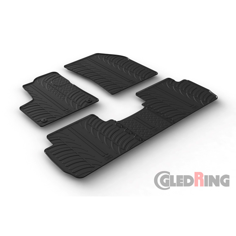 Rubbermatten  Peugeot 5008 5/2017- (T profiel 5-delig + montageclips)