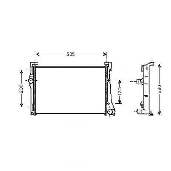 Radiator FIAT PUNTO 03->> 580x305x38 1.3D 16V MULTIJET +AC