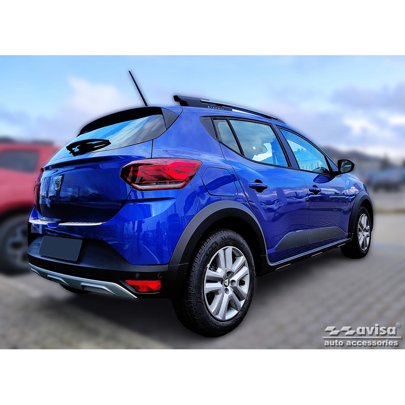 RVS Achterbumperprotector  Dacia Sandero III 2020-2022 & Facelift 2022- incl. Stepway 'Ribs' (2-delig)