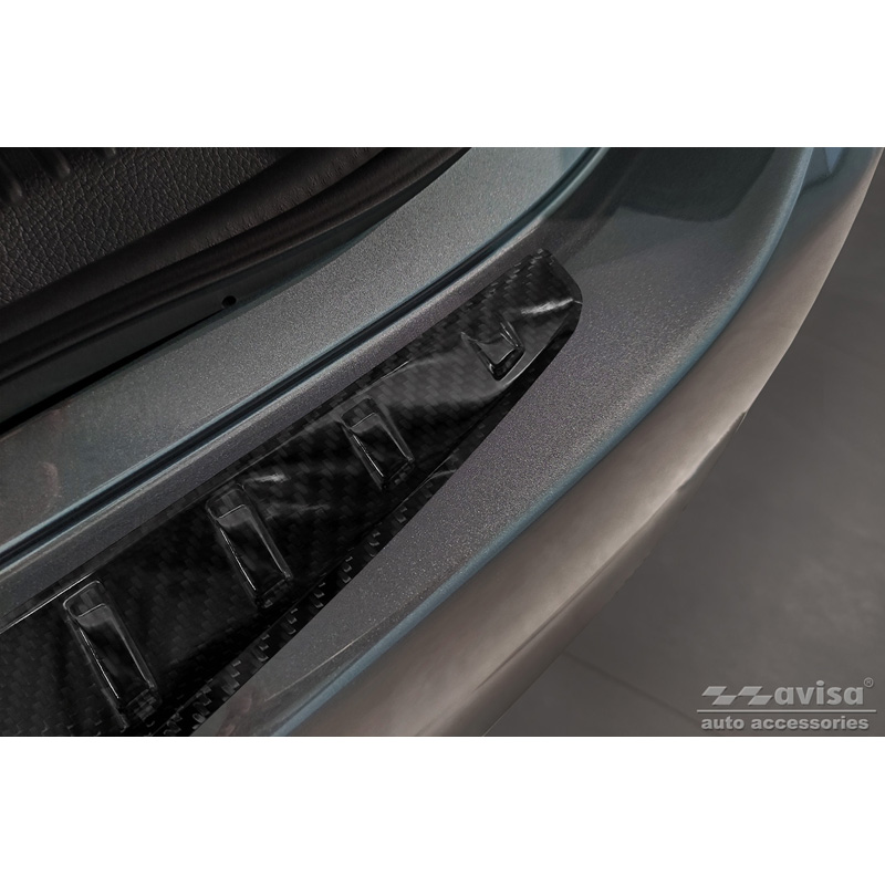 Echt 3D Carbon Achterbumperprotector  Mercedes C-Klasse Sedan W206 2021- 'Ribs'