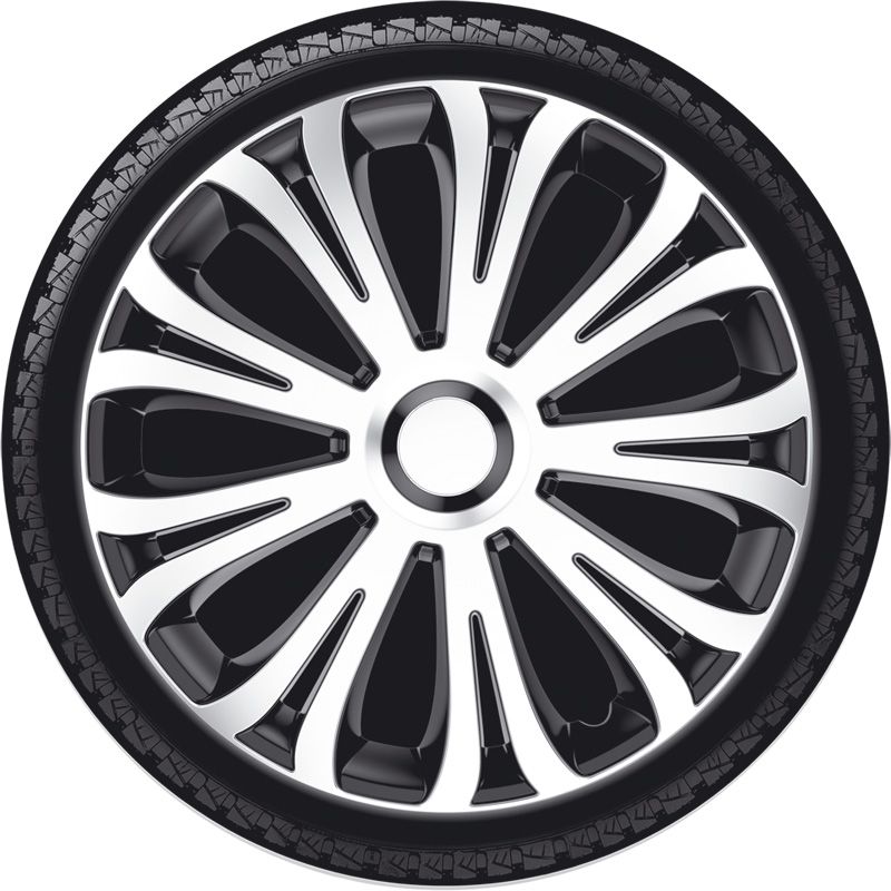 4-Delige Wieldoppenset Avera 13-inch zilver/zwart