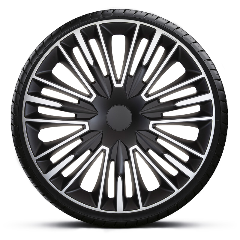 4-Delige Wieldoppenset Jerez 15-inch zilver/zwart