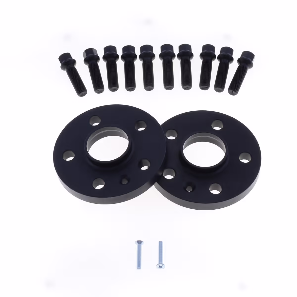 Spoorverbreders 5x100 naaf:57 dikte:12mm Audi Seat Skoda VW incl. wielbouten Zwart