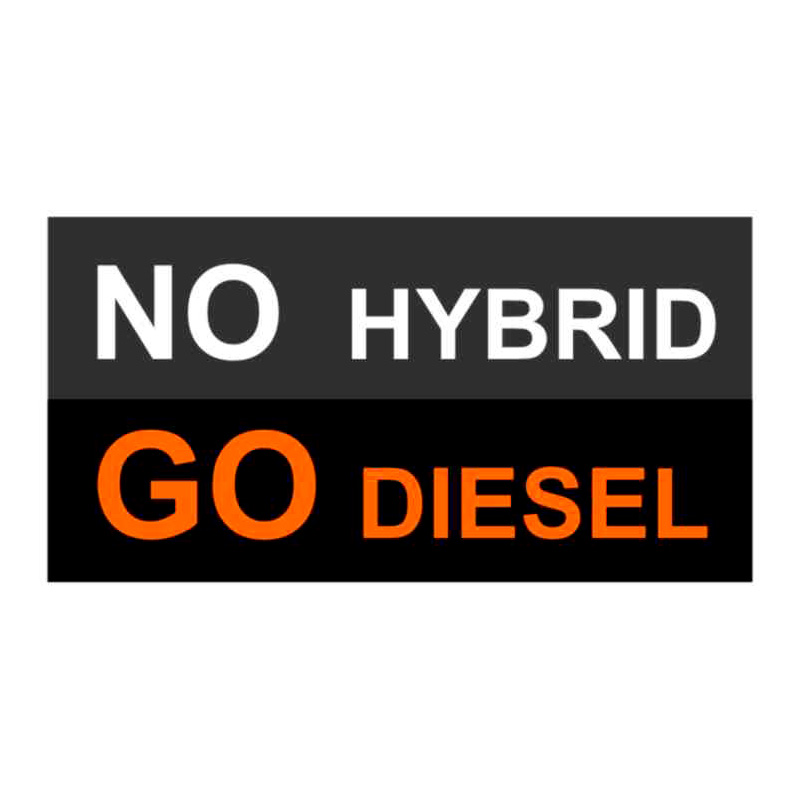 Auto Tattoo Sticker 'NO HYBRID GO DIESEL' - 11x5,6cm