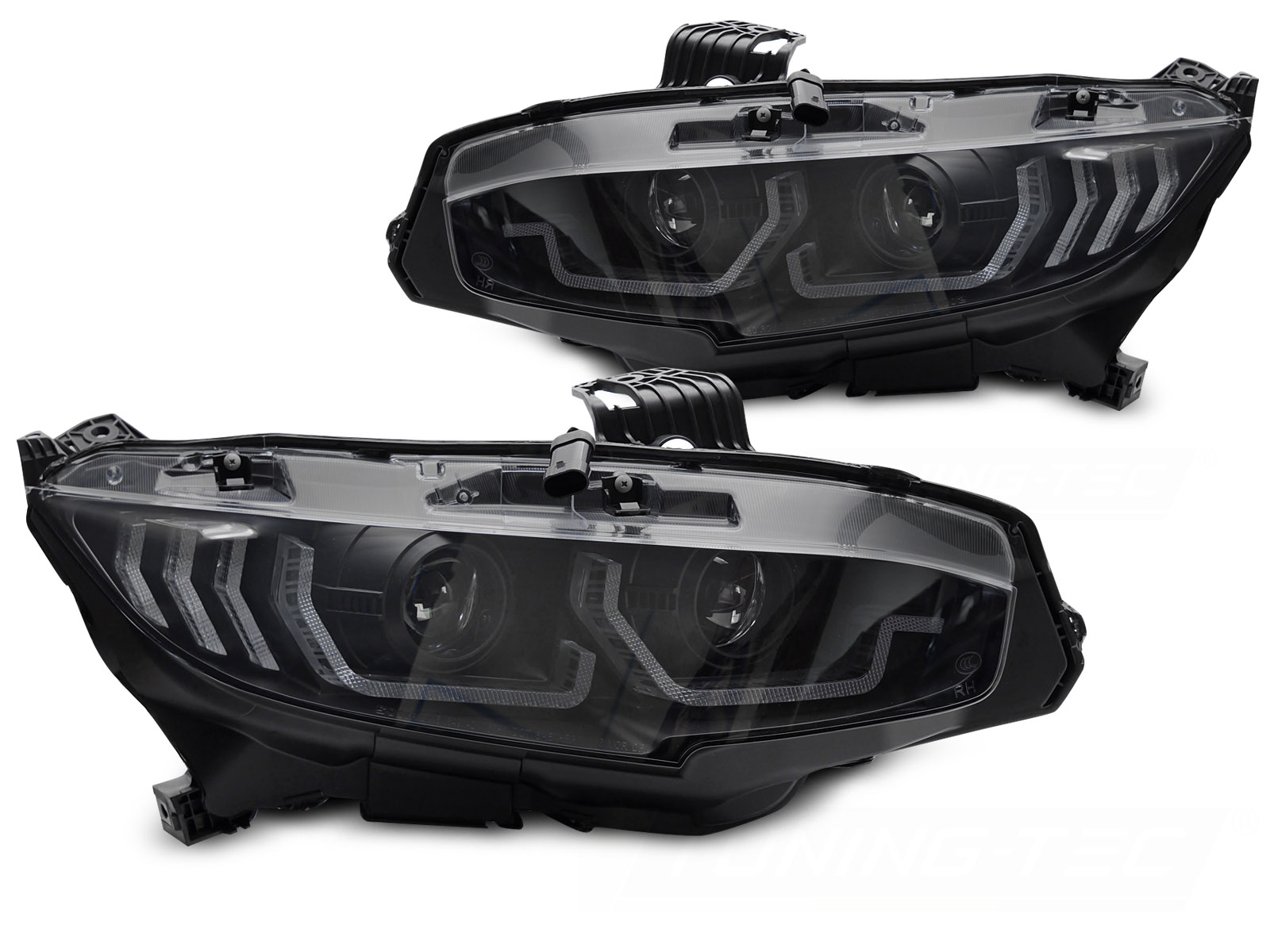 Koplampen Honda Civic X 16-21 LED Zwart