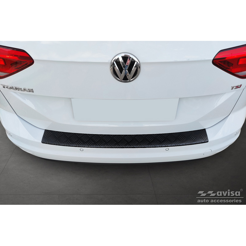Matzwart Aluminium Achterbumperprotector  Volkswagen Touran III 2015- incl. R-Line 'Riffled Plate'