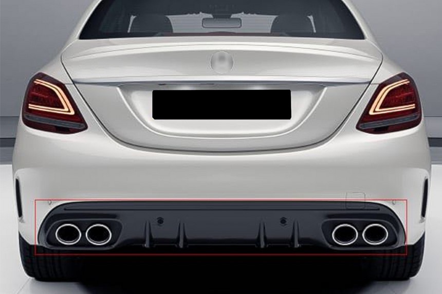 Achterbumper Diffuser passend voor Mercedes W205 C-Klasse C43 Design Night Package