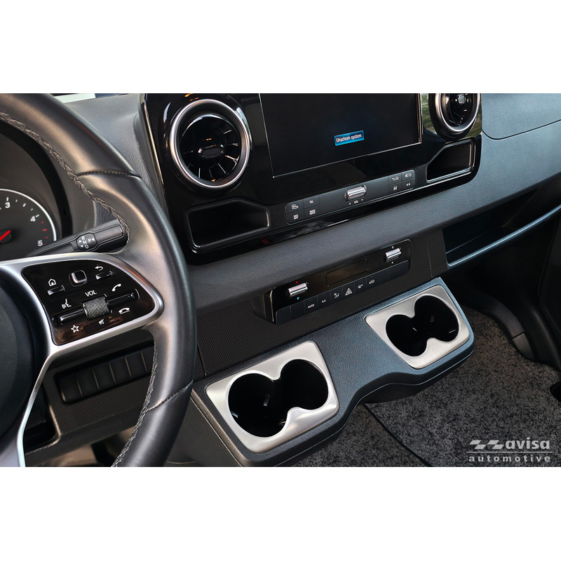 Avisa RVS bekerhouder afdekking (2 stuks)  Mercedes Sprinter III 2018- - Zilver