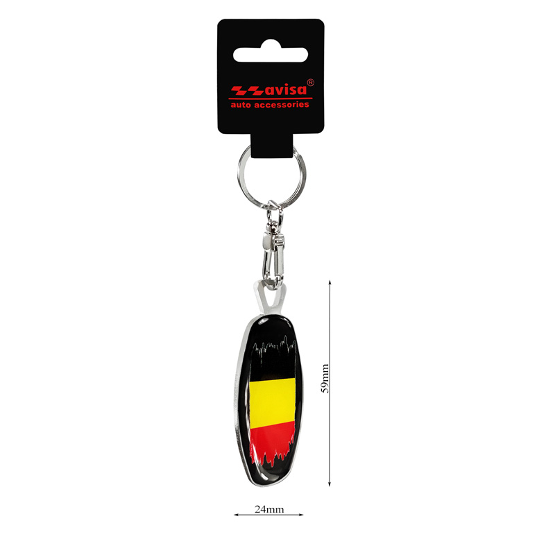 RVS sleutelhanger - Emblem/ Flag Star of David+BE
