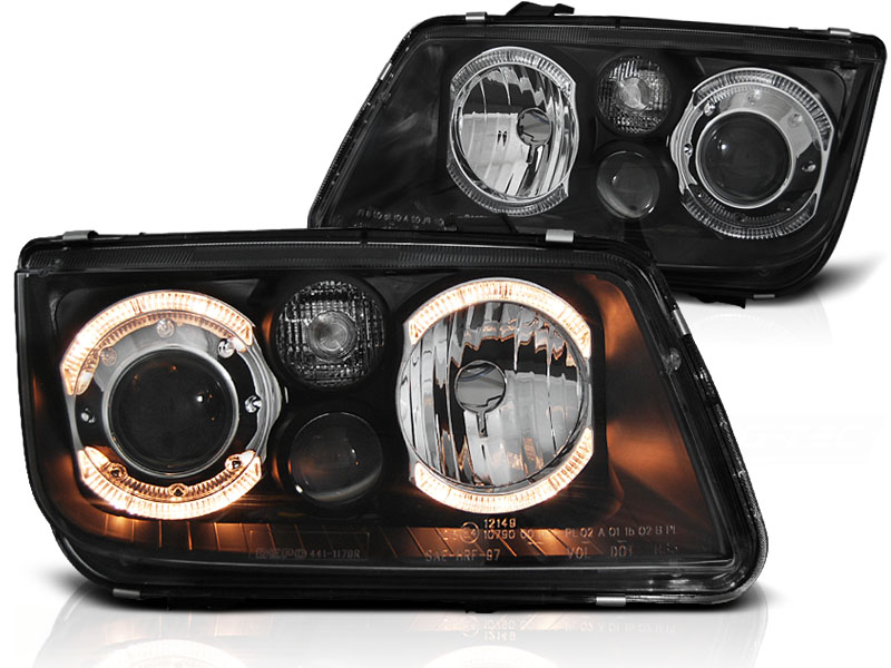 Koplampen VW Bora Angel Eyes zwart