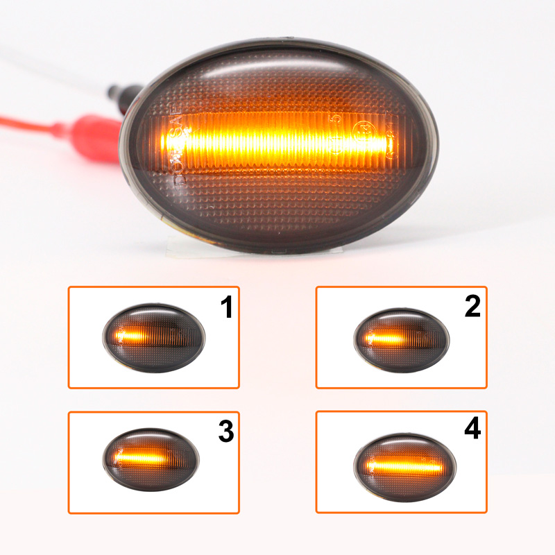 Set LED Zijknipperlichten  Mini R55 Clubman / R56 / R57 Cabrio / R58 Coupe / R59 Roadster - Rookgrijs- incl. Dynamic Running Light