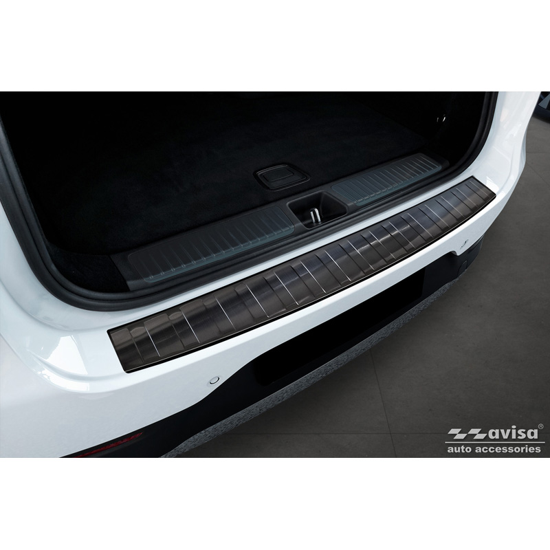 Zwart RVS Achterbumperprotector  Mercedes EQE SUV (X294) 2022- 'Ribs'