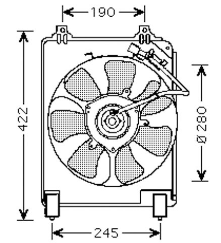 Radiator FAN HONDA CIVIC 05-08 ALLEEN AIRCO. 1.4/1.6/1.8I +AC