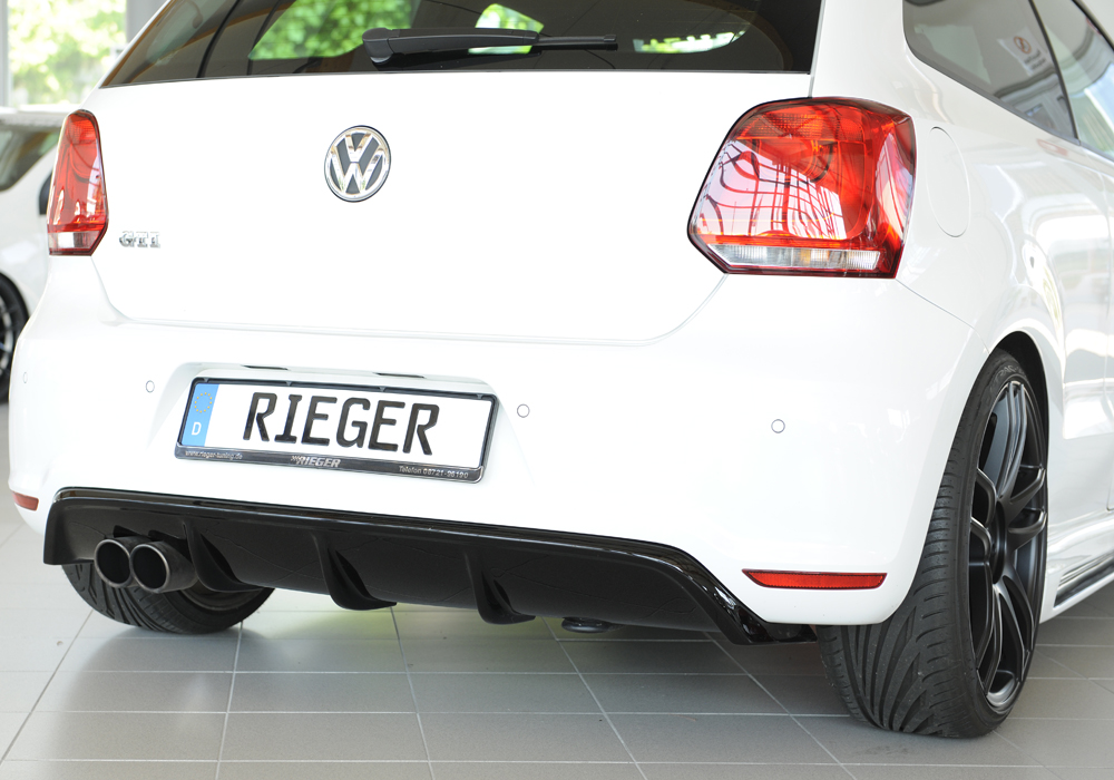 Diffuser passend voor VW Polo 6 GTI (6R) Rieger dubbele uitlaat links