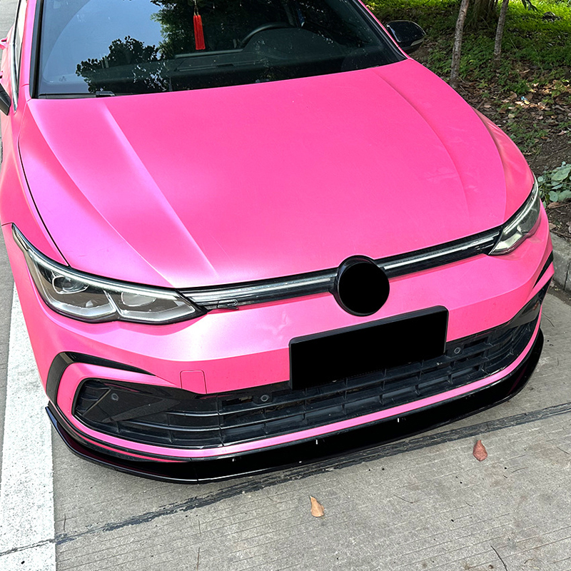 Voorspoilerlip  Volkswagen Golf VIII GTi/GTD/R/R-Line 2020- (Glanzend Zwart ABS)