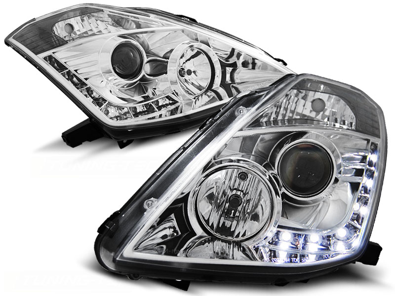 Koplampen Nissan 350Z devil eyes DRL-look chroom