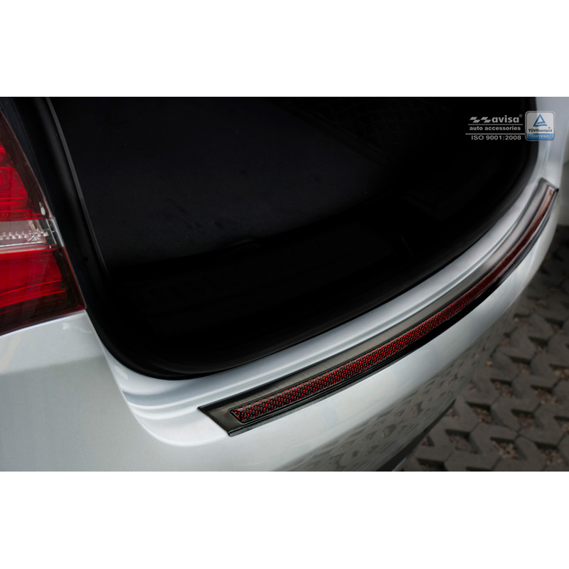 RVS Achterbumperprotector 'Deluxe'  Mercedes GLE Coupé 2015- Zwart/Rood-Zwart Carbon