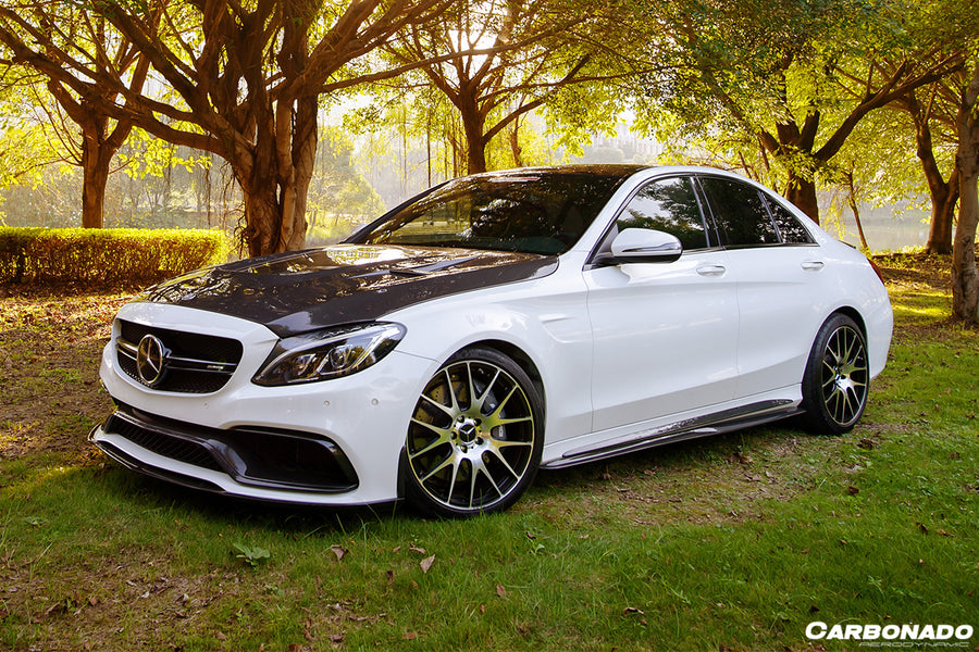 Mercedes Benz C-Class W205 Sedan PS Style Carbon Zijskirts 2015-2021
