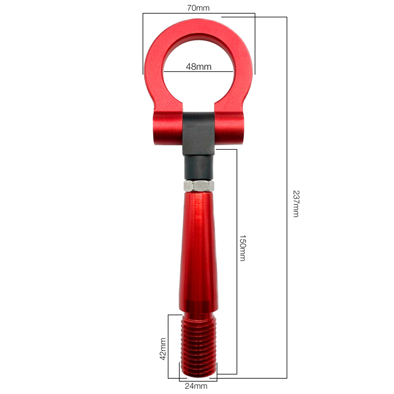 Simoni Racing Sleepoog - Metaal - Rood - Lengte 23.7cm
