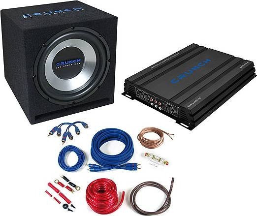 Crunch Bass Pakket CBP1000 – Subwoofer, Versterker & Kabelset