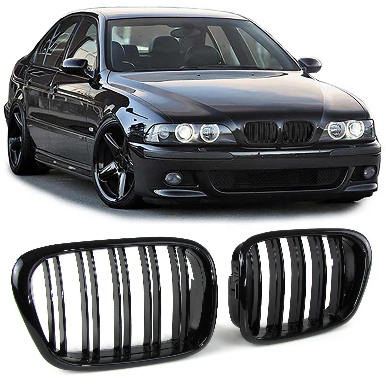 Grill Nieren BMW E39 Glans Zwart