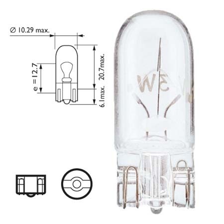 Vervanging Gloeilamp 5W T10 wedgeb. 10st ds