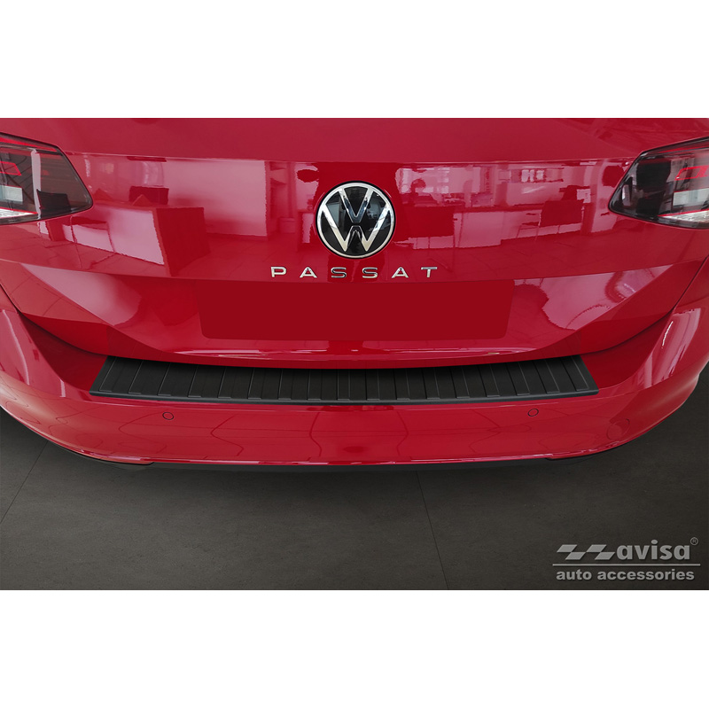 Matzwart RVS Achterbumperprotector  Volkswagen Passat 3G Variant 2014-2023 'Ribs'