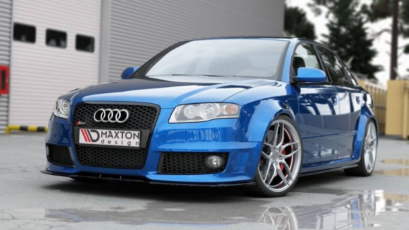 Voorspoiler Audi RS4 B7 V.2 Glanzend Zwart
