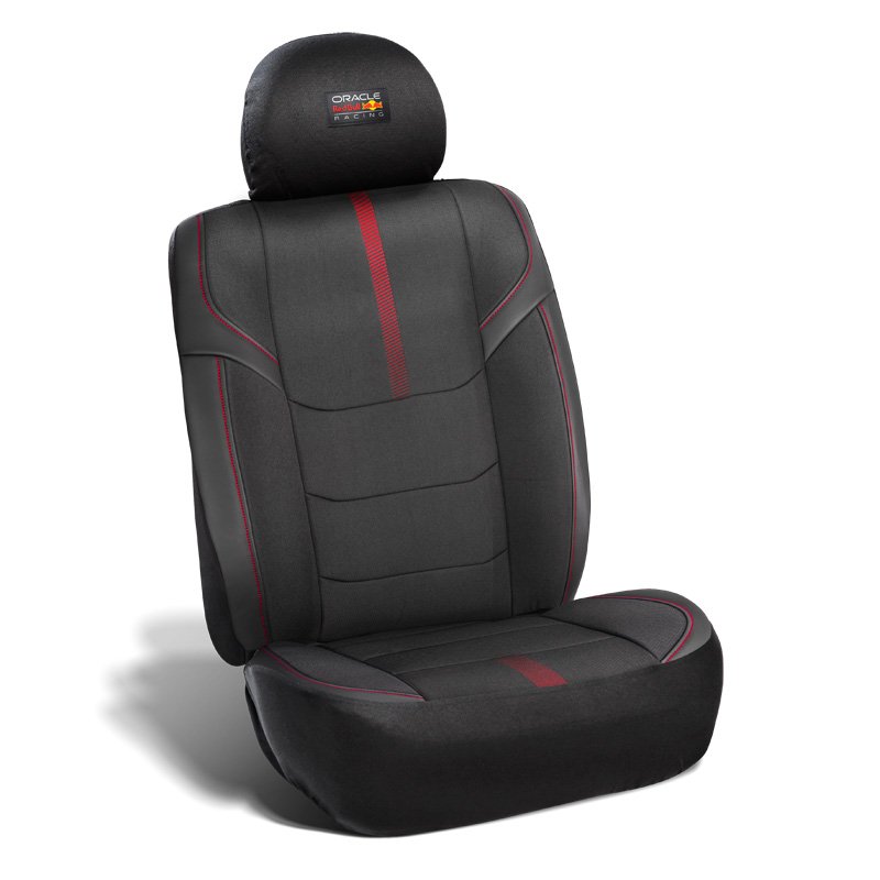 Red Bull Oracle Universele stoelhoezenset Pro - 6-delige set - Zwart/Rood - geschikt voor Side-Airbags