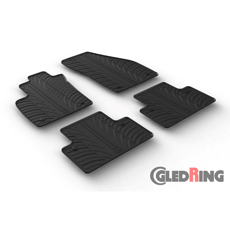 Rubbermatten  Volvo S40/V50 2004-2011 (handgeschakeld)  T profiel 4-delig + montageclips)