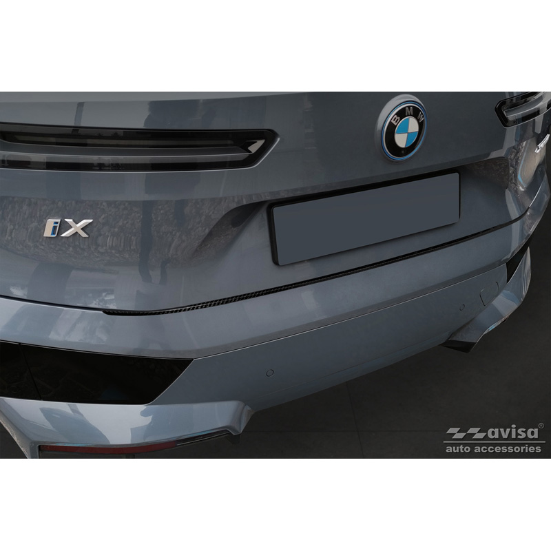 Echt 3D Carbon Achterbumperprotector  BMW iX (I20) 2021- 'Ribs'