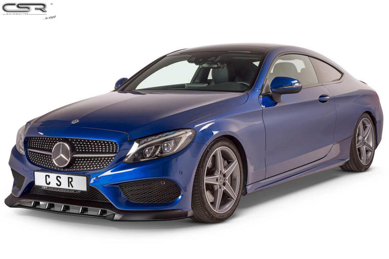Voorspoiler Mercedes C205/A205 Coupe/Cabrio Glans Zwart