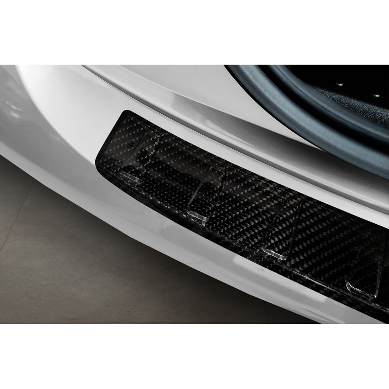 Echt 3D Carbon Achterbumperprotector  Fiat 500e Berlina, 3+1 & Cabrio 2020- 'Ribs'