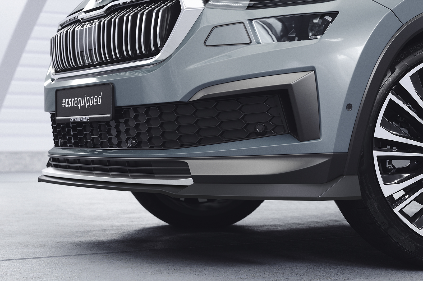 Voorspoiler Skoda Kodiaq CSR Glans Zwart