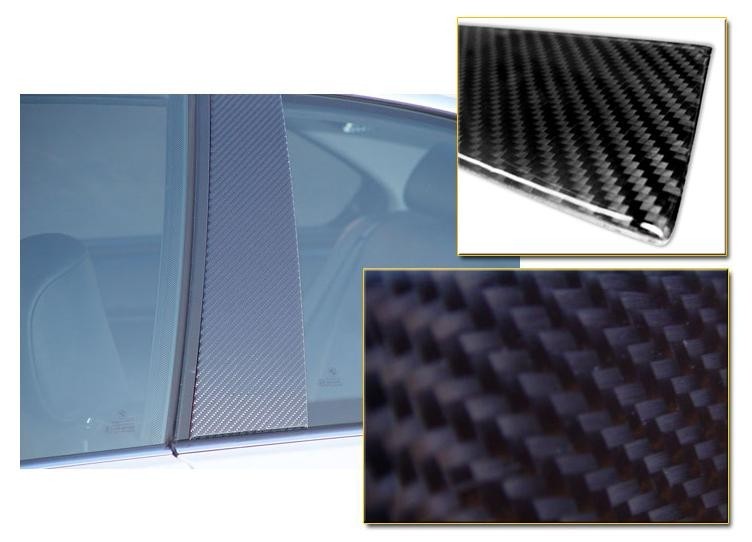 Carbon exterieur lijsten Audi A6 Sedan 97-04 voor de raamspijlen