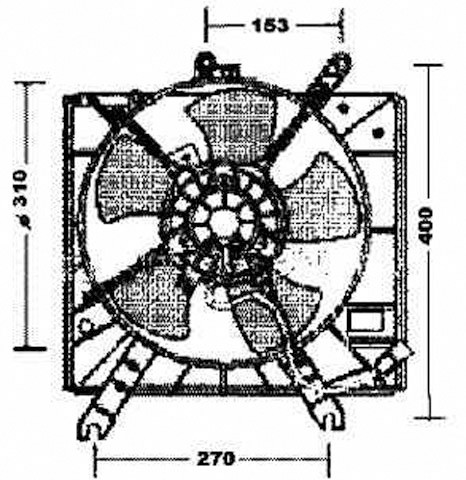 Radiator FAN KIA RIO 00-05 280mm 1.3/ 1.5 - AC