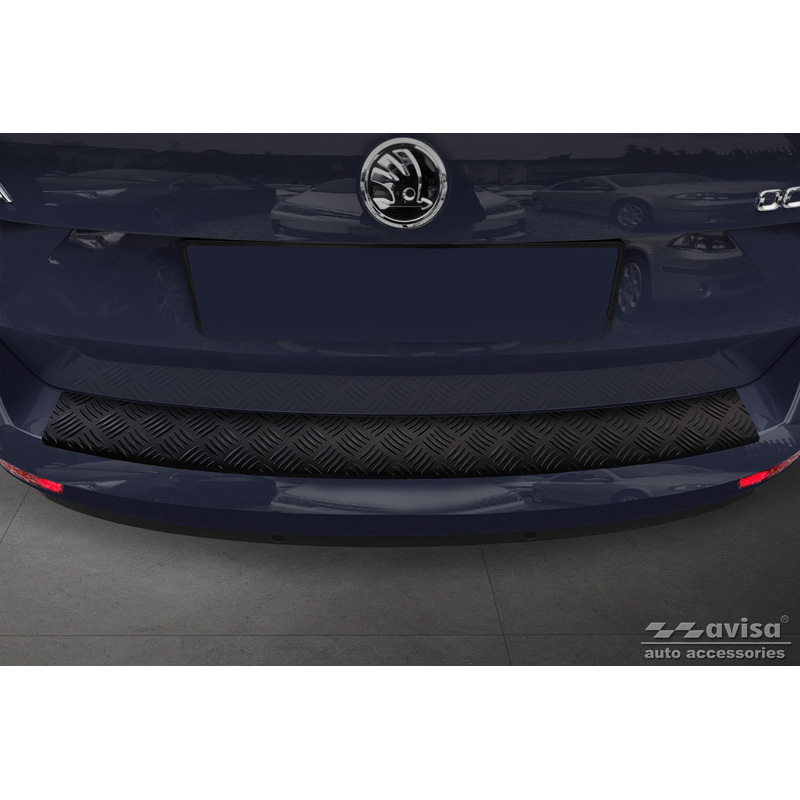 Matzwart Aluminium Achterbumperprotector  Skoda Octavia III Kombi Facelift 2017-2020 'Riffled Plate'
