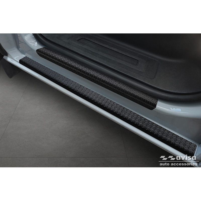 Aluminium onderste Instaplijsten 'Riffled Plate'  Ford Transit Custom (V710) & Tourneo Custom (V710) 2023- - 2-delig - Zwart