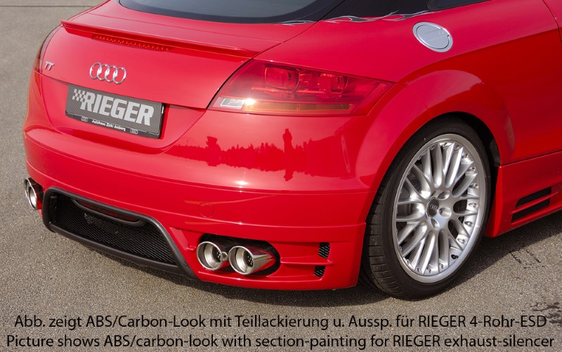 Achterbumper Diffusor Carbon-look Audi TT 09.06- Rieger