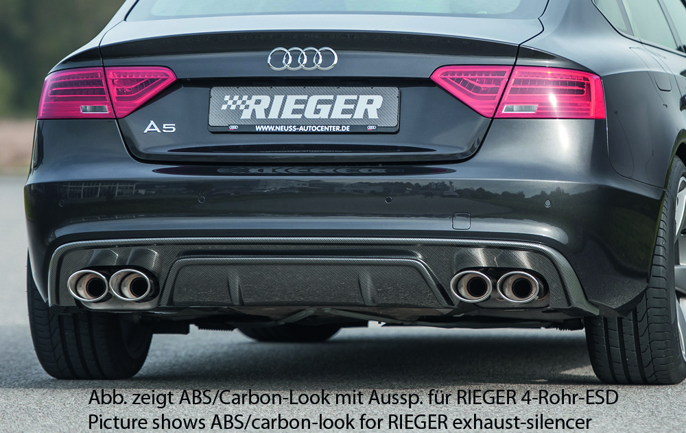 Diffuser Audi A5 S-Line & S5 Rieger Glans Zwart
