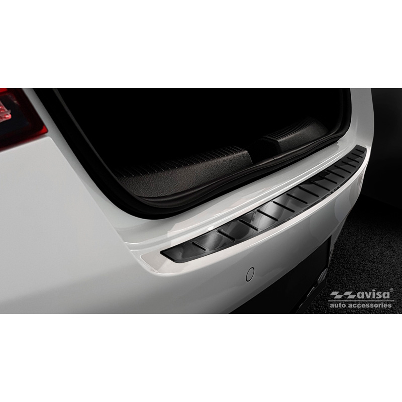 Zwart RVS Achterbumperprotector  Mercedes CLA II (C118) 2019- 'Ribs'