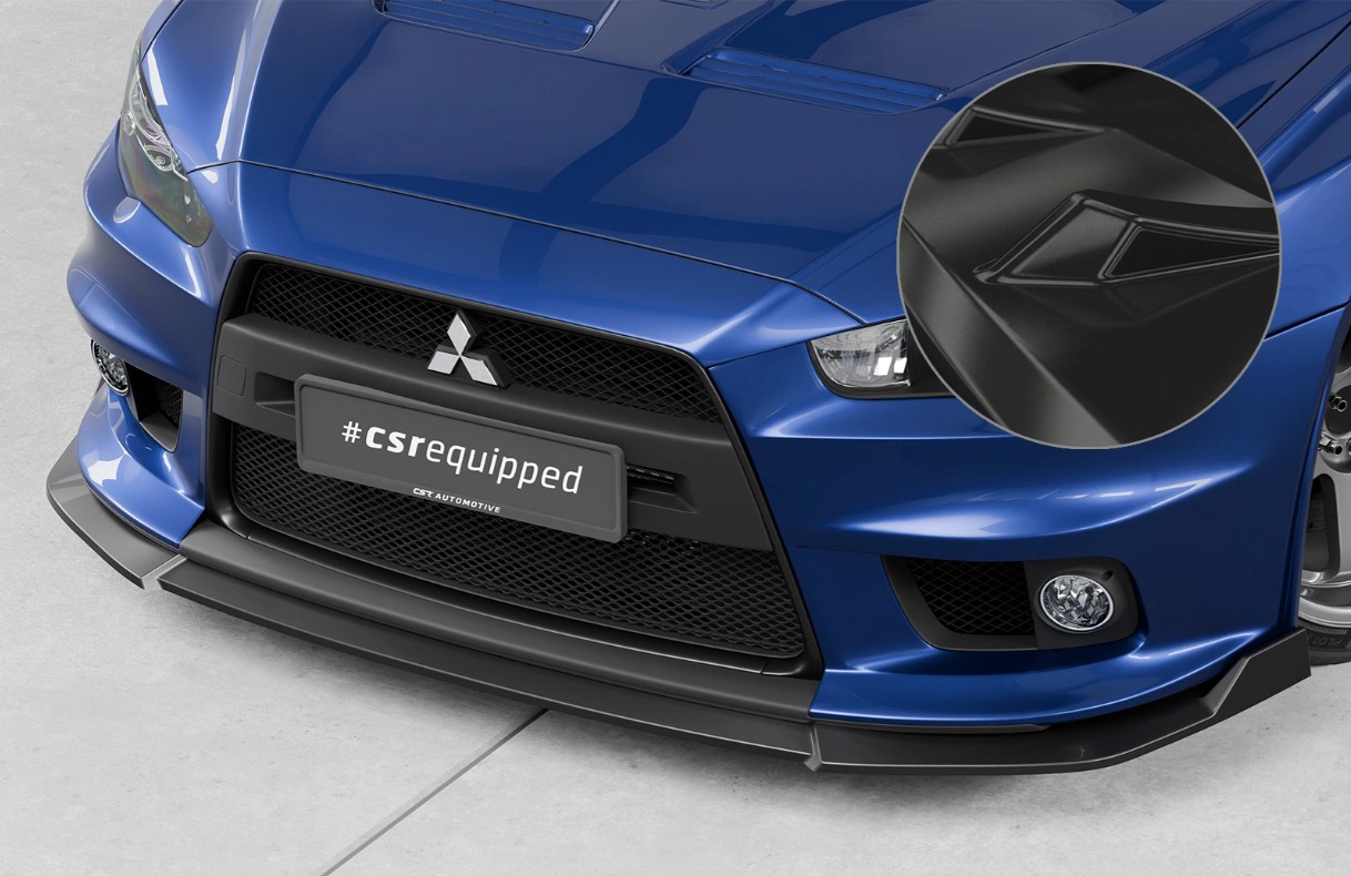 Voorspoiler Mitsubishi Lancer Evolution X CSR Glans Zwart
